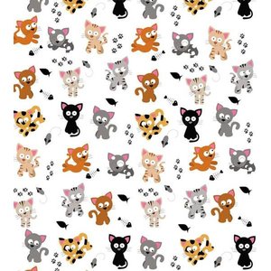 Papel De Parede Para Criança Com Desenhos De Gatinhos Para Quarto Sala