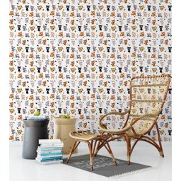 Papel De Parede Para Criança Com Desenhos De Gatinhos Para Quarto Sala - 2