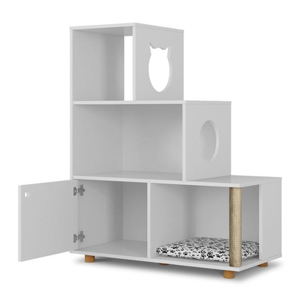 Estante Arranhador Pet Siamês Branco Ac/Branco Ac - 3
