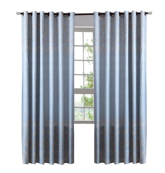 Cortina Estampada com Blackout Sala e Quarto Belem 260x240 - Azul