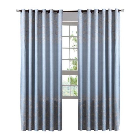 Cortina Estampada com Blackout Sala e Quarto Belem 260x240 - Azul