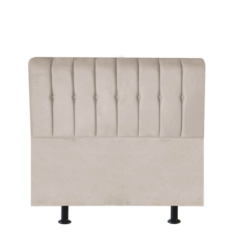 Cabeceira Estofada Kiara 100cm Solteiro Box Quarto Suede Bege - Gat Magazine