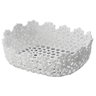 Cesta de Mesa Porta Pão Retangular Crochê Impermeável Plástico 25cmx16cmx6cm Lyor - 1