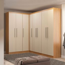 Guarda Roupa Casal de Canto Modulado 166-240x218cm Selene 5 Peças Mdp Carvalho Menu Móveis - 1