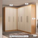 Ver imagem 3 de Guarda Roupa Casal de Canto Modulado 166-240x218cm Selene 5 Peças Mdp Carvalho Menu Móveis