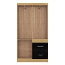 Ver imagem 3 de Guarda Roupa Solteiro Ambiente Milão 4 Portas Damasco Preto – Poquema