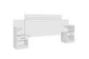 Ver imagem 3 de Cabeceira Para Cama Box Regulável MOA Com 2 Mesas de Cabeceira Com Gavetas Acopladas Cor Branco JA
