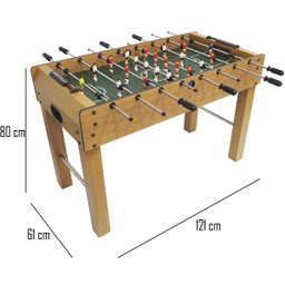 Mesa Pebolim Futebol Totó 121x61 Infantil com Pé Alto 22 Jogadores Bolinha Placar Brinqway Bw-113 - 2