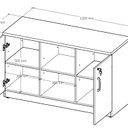 Ver imagem 3 de Armário para Escritório 120x72cm Multiuso Baixo com Chave 25mm Credenza Espresso Móveis