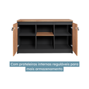 Ver imagem 5 de Armário para Escritório 120x72cm Multiuso Baixo com Chave 25mm Credenza Yescasa Marrom/Nogal/Preto