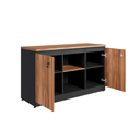 Ver imagem 4 de Armário para Escritório 120x72cm Multiuso Baixo com Chave 25mm Credenza Yescasa Marrom/Nogal/Preto