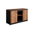 Ver imagem 2 de Armário para Escritório 120x72cm Multiuso Baixo com Chave 25mm Credenza Yescasa Marrom/Nogal/Preto