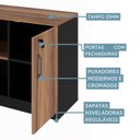 Ver imagem 5 de Armário para Escritório 120x72cm Multiuso Baixo com Chave 25mm Credenza Espresso Móveis