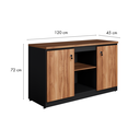 Ver imagem 3 de Armário para Escritório 120x72cm Multiuso Baixo com Chave 25mm Credenza Yescasa Marrom/Nogal/Preto