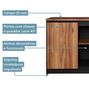 Ver imagem 6 de Armário para Escritório 120x72cm Multiuso Baixo com Chave 25mm Credenza Yescasa Marrom/Nogal/Preto
