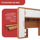 Ver imagem 7 de Guarda-Roupa Modular Solteiro Gênova Plus com Porta de Correr Freijó/Off White