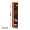 Ver imagem 6 de Guarda-Roupa Modular Solteiro Gênova Plus com Porta de Correr Freijó/Off White