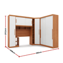 Ver imagem 3 de Guarda-Roupa Modular Solteiro Gênova Plus com Porta de Correr Freijó/Off White