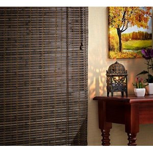 Cortina Romana em Bambu 80larg x 160alt Marrom