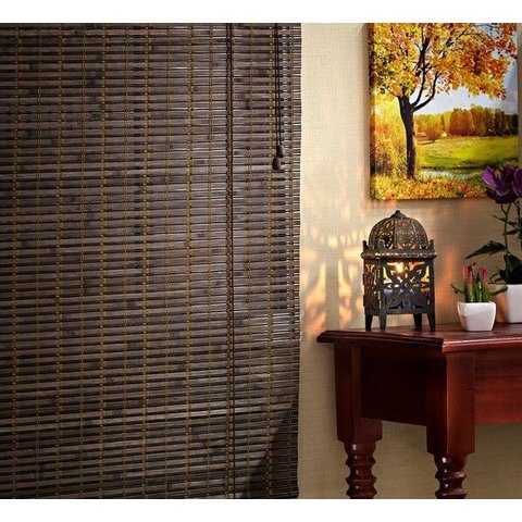 Cortina Romana em Bambu 80larg x 160alt Marrom