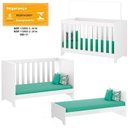 Ver imagem 4 de Berço Mini Cama 3 em 1 Multifuncional 133x64 Cm Bbi51 Branco Dtall
