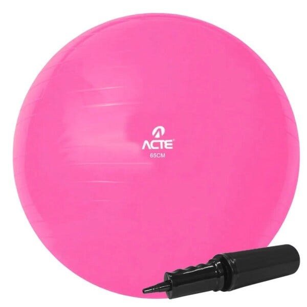 Bola Gym Ball Acte 65cm Rosa - T9-rs