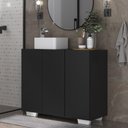 Ver imagem 2 de Gabinete Banheiro 3 Portas 90cm Multimóveis V5031 Preto/Branco