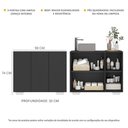 Ver imagem 3 de Gabinete Banheiro 3 Portas 90cm Multimóveis V5031 Preto/Branco