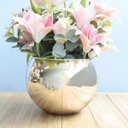 Ver imagem 7 de Arranjo de Lírios e Eucalipto Artificial no Vaso Redondo Rose Gold | Linha permanente Formosinha