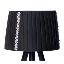 Abajur Pérola Luminária de Mesa Tripé em Pé Madeira Rústico Cor Preto 127/220v - 4