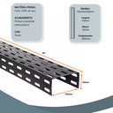 Ver imagem 2 de Eletrocalha Perfurada Tipo U 100x50x3000mm #24 Cor Preta Seb Brasil
