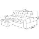 Ver imagem 4 de Sofá Retrátil Reclinável para Sala 3 Lugares 210cm Nebrasca F04 Veludo Terracota - Lyam Decor