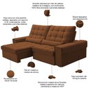 Ver imagem 3 de Sofá Retrátil Reclinável para Sala 3 Lugares 210cm Nebrasca F04 Veludo Terracota - Lyam Decor