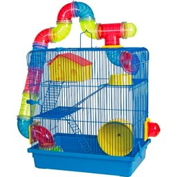 Gaiola Grande para Hamster Luxo 3 Andares - Azul - 2444 - 1