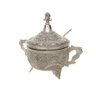 Açucareiro Com Colher Zamac Silver Plated Marrocos Prata Lyor - 1