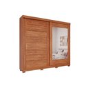 Ver imagem 1 de Guarda Roupa 2 Portas de Correr (1 C/ Espelho) e 8 Gavetas C/ Pés Florença Cinamomo - Panan