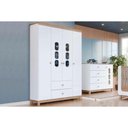 Ver imagem 1 de Quarto Infantil Completo Aconchego 2 Peças (1 Guarda Roupa + 1 Cômoda) Qi81 Branco/jequitiba -