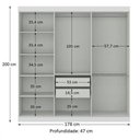 Ver imagem 3 de Guarda-roupa Casal 6 Portas 2 Gavetas Internas Mdf Branco Paris