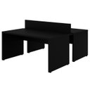 Ver imagem 1 de Mesa Dupla para Escritório 1,50x1,35mm - s/ Gavetas - Preto/Preto - 26072