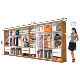 Closet Casal Duplo Rubi Premium 16 Portas 8 Gavetas - 5