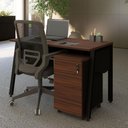 Ver imagem 7 de Mesa Escrivaninha 135cm x 60cm Tampo Chanfrado e Gaveteiro Móvel com 3 Gavetas F5 Office Cor:Louro