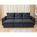 Ver imagem 5 de Sofá Retrátil Reclinável Confortável Várias Cores e Tamanhos Cor:preto;tamanho:2,70