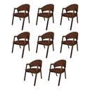 Ver imagem 1 de Kit 8 Cadeiras Facto Helen Premium para Mesa de Jantar Conforto em Madeira Maciça - Marrom