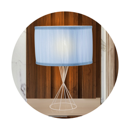 Abajur Luminária De Quarto Infantil AzulRosa:Azul - 1