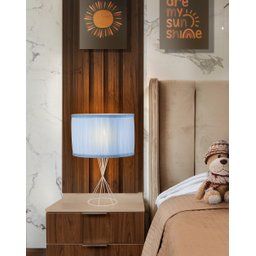 Abajur Luminária De Quarto Infantil AzulRosa:Azul - 4