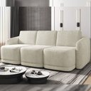 Ver imagem 1 de Sofá Cama Modulado Retrátil e Reclinável Decorativo Varsóvia 276cm Bouclê Bege G33 - Gran Belo