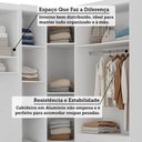 Ver imagem 5 de Quarto Modulado Queen de Canto com Guarda-roupas Maleiro e Cabeceira Alpes Master Luciane Móveis