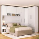 Ver imagem 1 de Quarto Modulado Queen de Canto com Guarda-roupas Maleiro e Cabeceira Alpes Master Luciane Móveis