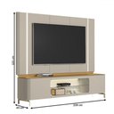 Ver imagem 3 de Rack com Painel para Tv até 75 Polegadas Santorini 2 Portas com Vidro e Led Tauari/off White - Linea
