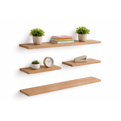 Kit 4 Prateleiras Aveiro Parede Suporte Invisível 2x 40x20 2x 60x20